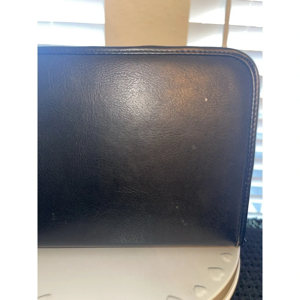 Vintage Perry Ellis Black Leather Day Planner / Organizer
